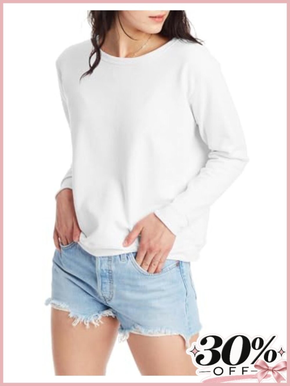 Fleece Crewneck Pullover Sweatshirt Long Sleeve Women's